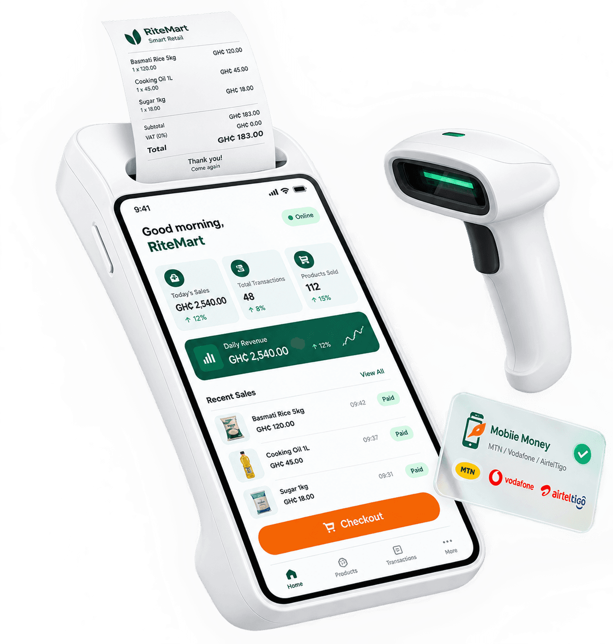 Modern Ghanaian retail checkout powered by Shikaly